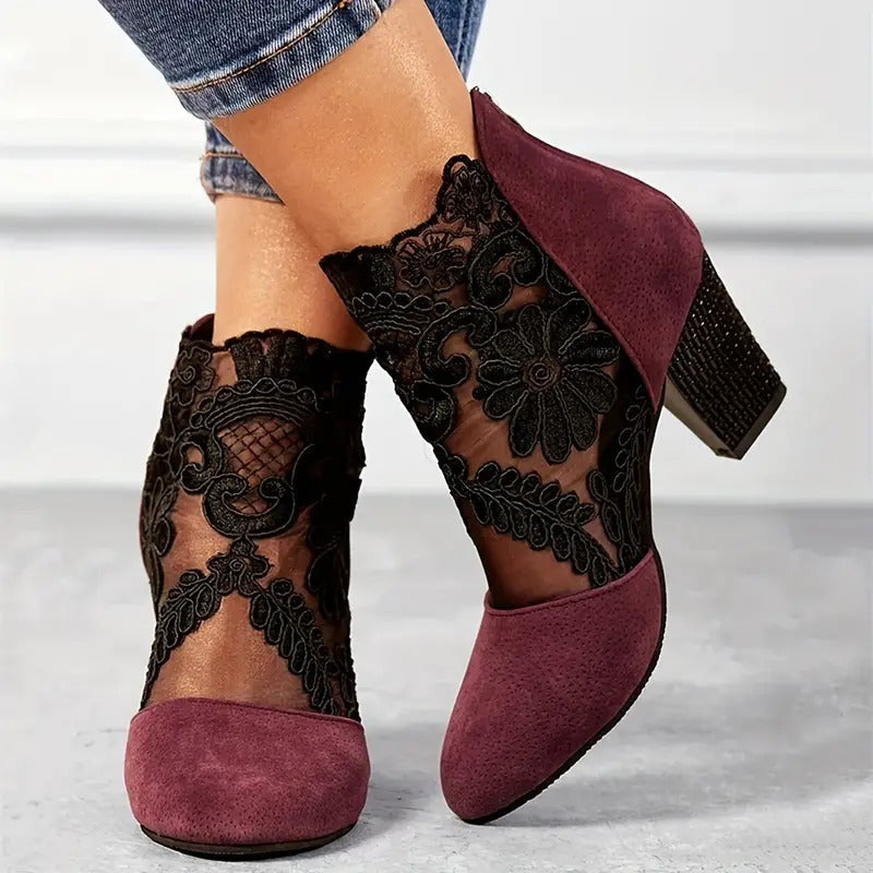 Lottie | Floral Lace Dress Heels