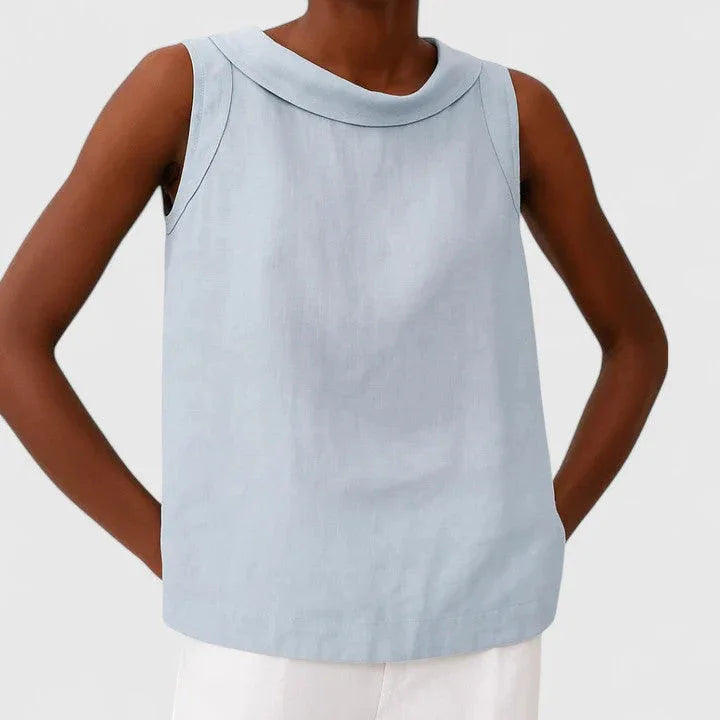 Ruby | Elegant Top with Roll Collar