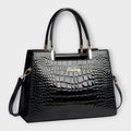 Stephanie | Glossy Crocodile Pattern Handbag