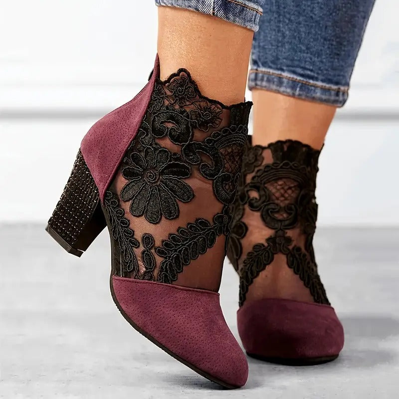 Lottie | Floral Lace Dress Heels