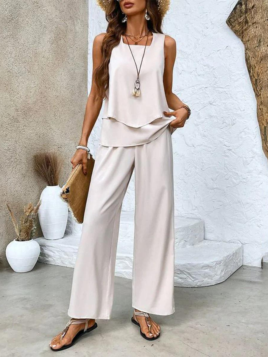 Corinne | Wide Leg Floral Print Two-Piece Set for Women