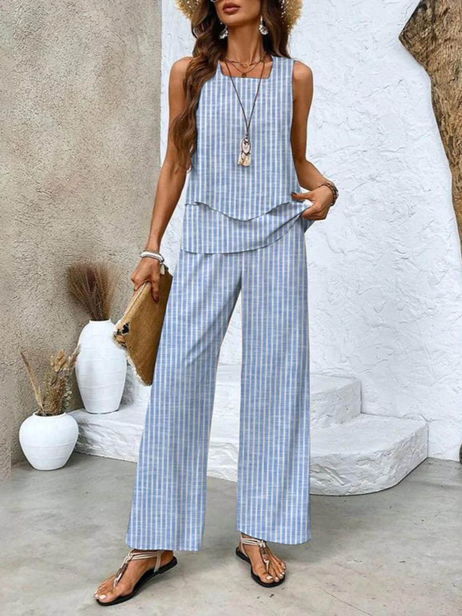 Corinne | Wide Leg Floral Print Two-Piece Set for Women