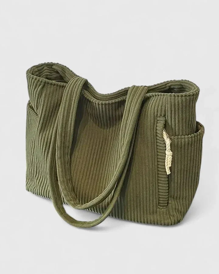 Jenna | Luxurious Ribbed Tote Bag with Cord Detail