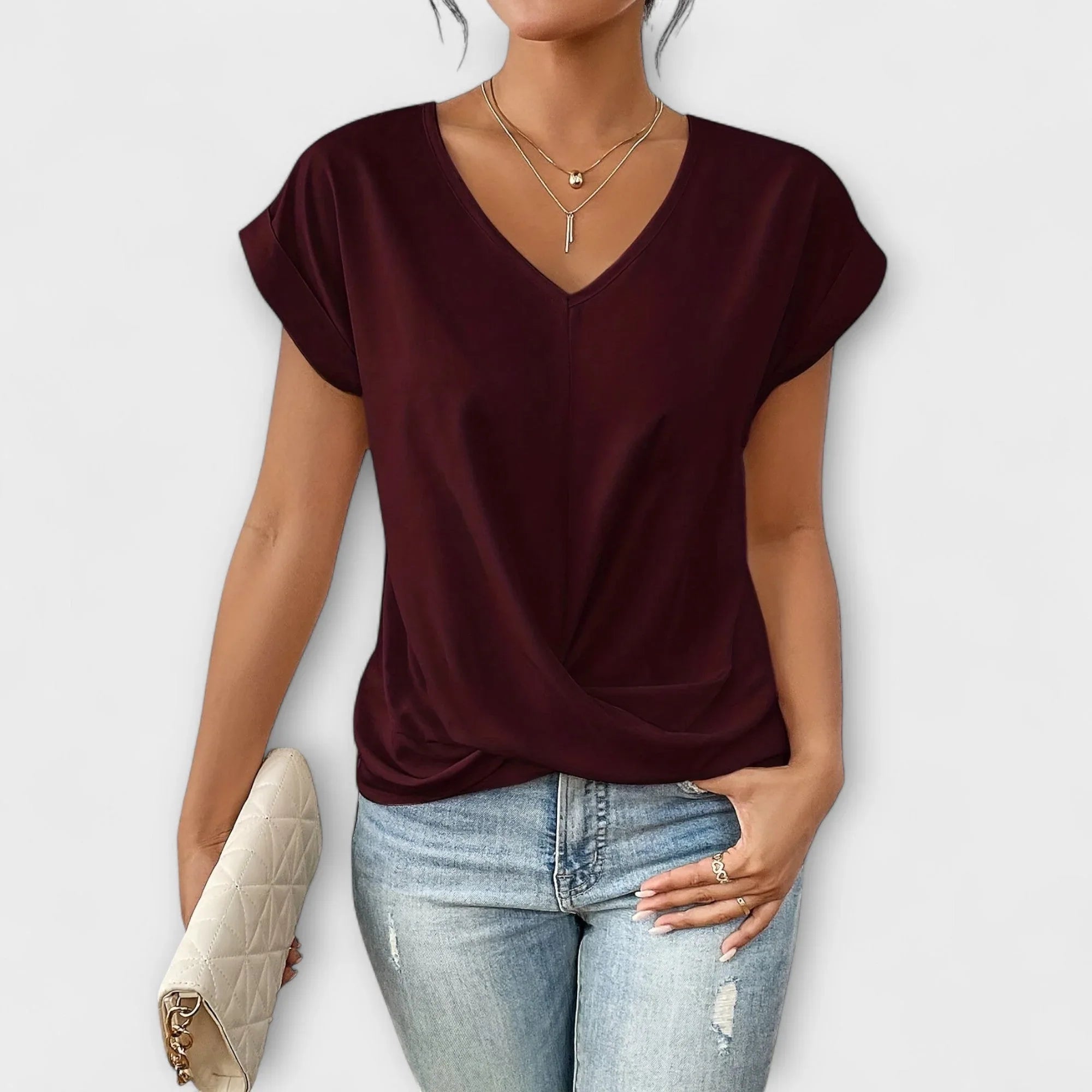 Jade | Elegant V-neck Top