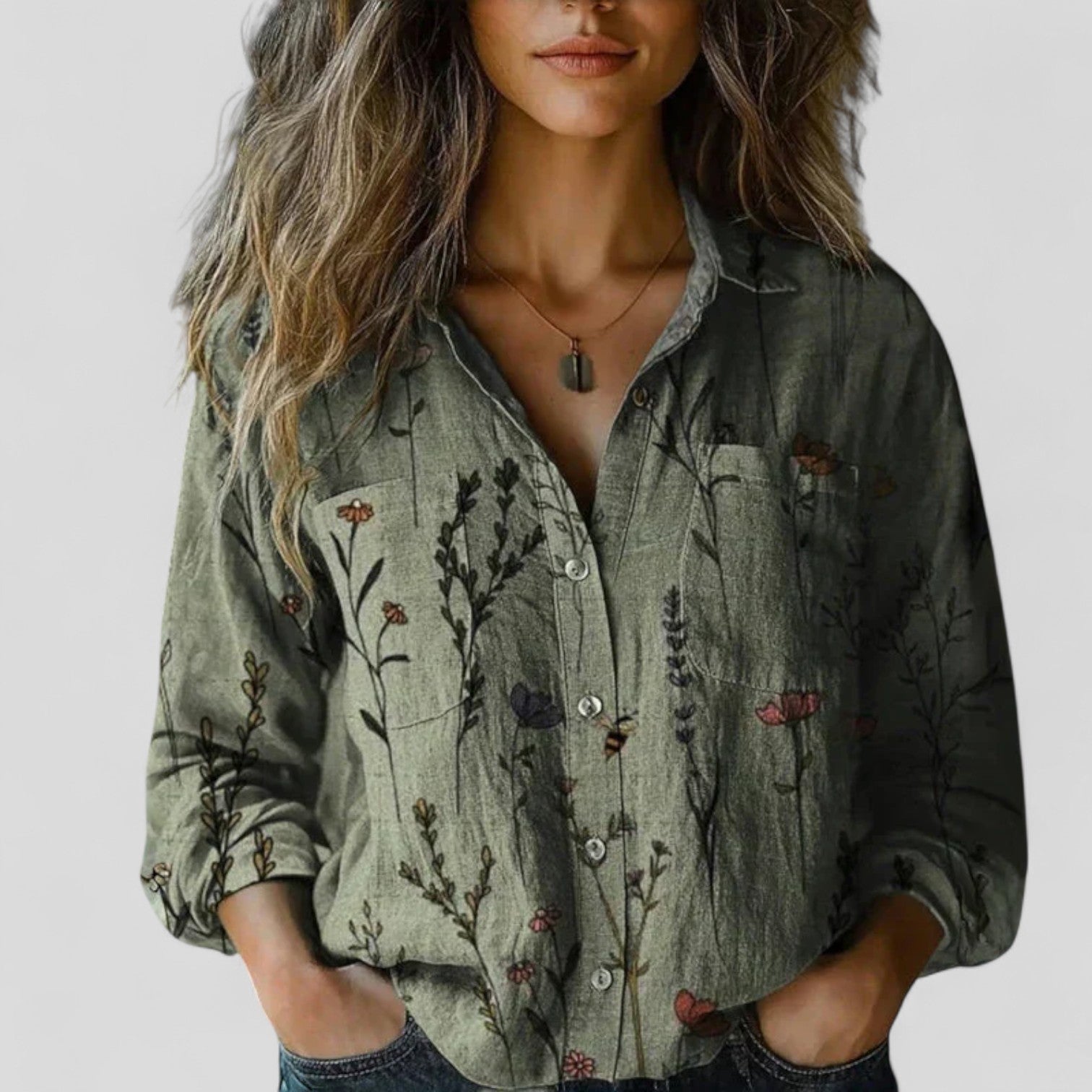 Kalina | Button-Down Floral Shirt for Women