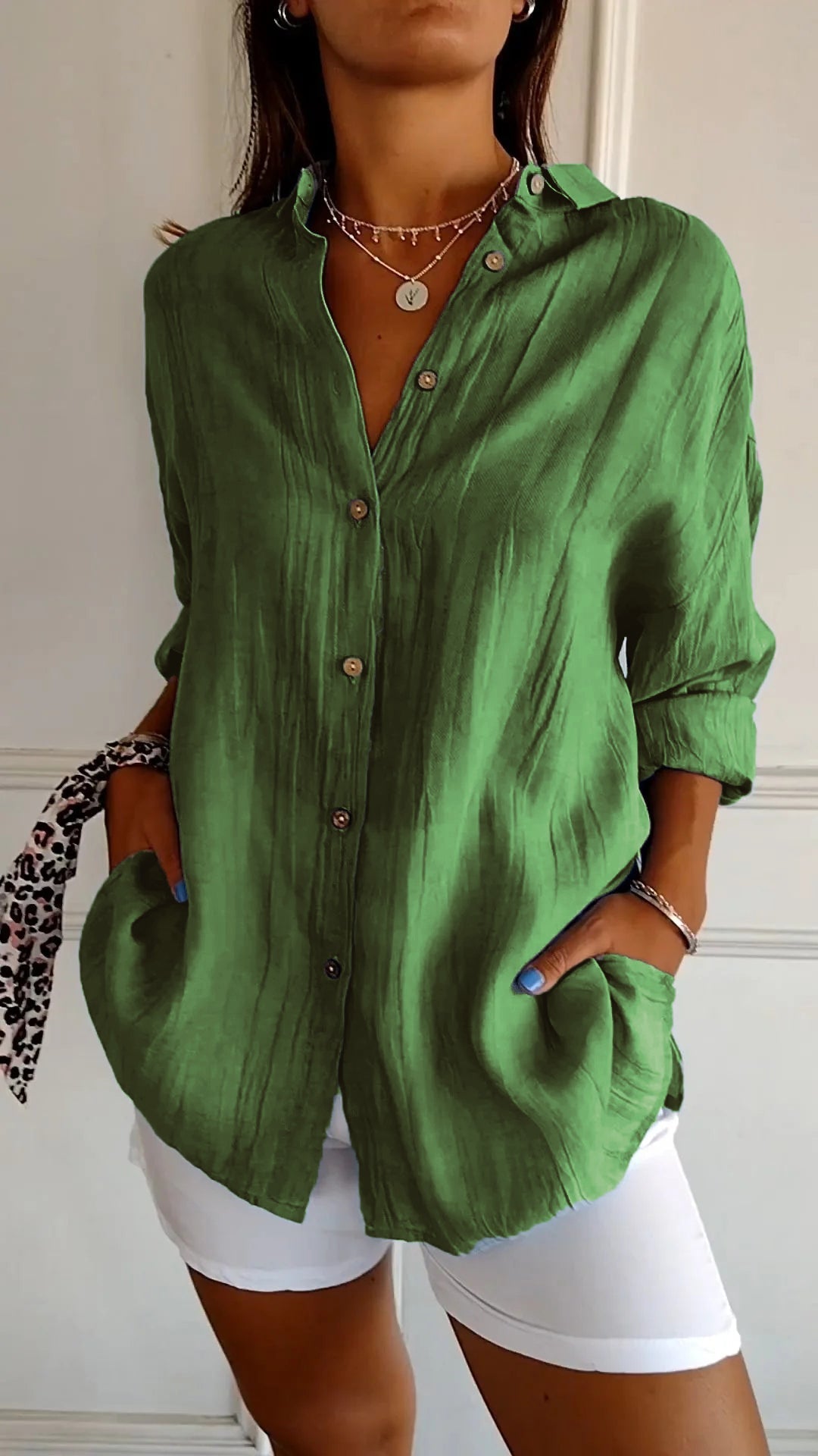 Oversized Button-Down Shirt for Women