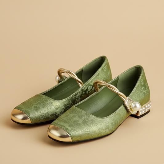 Amelia | Jacquard Mary Jane Flats