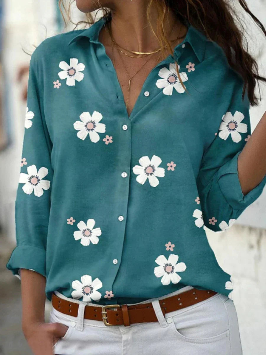 Darya | Floral Button-Down Shirt for Women