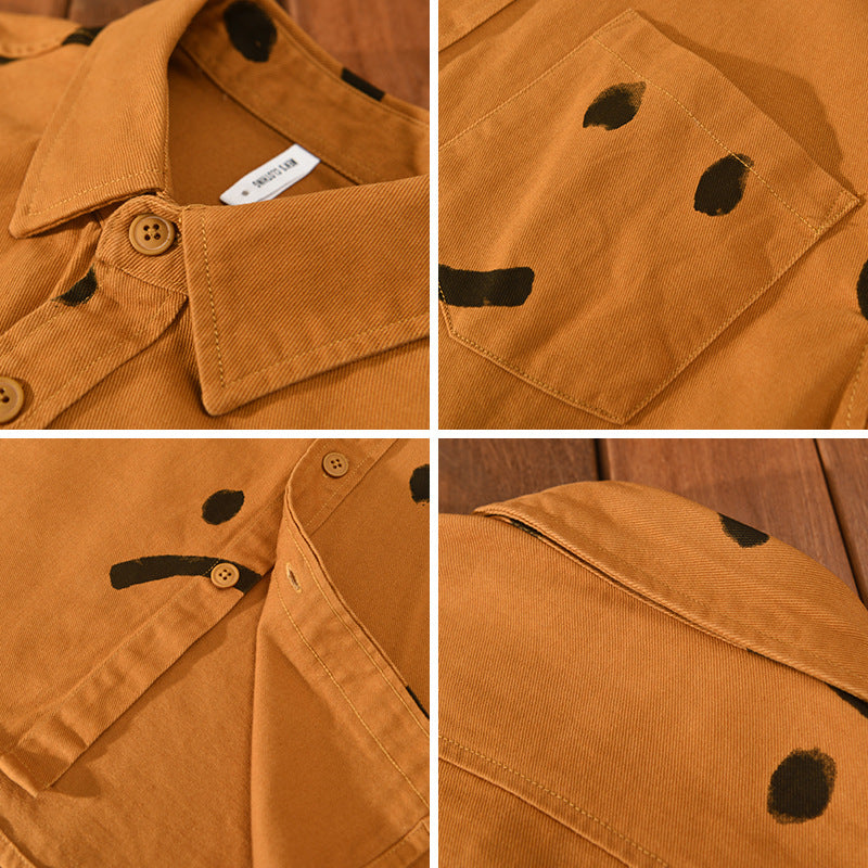 Bobbi | Smiley Face Print Button-Down Shirt for Women