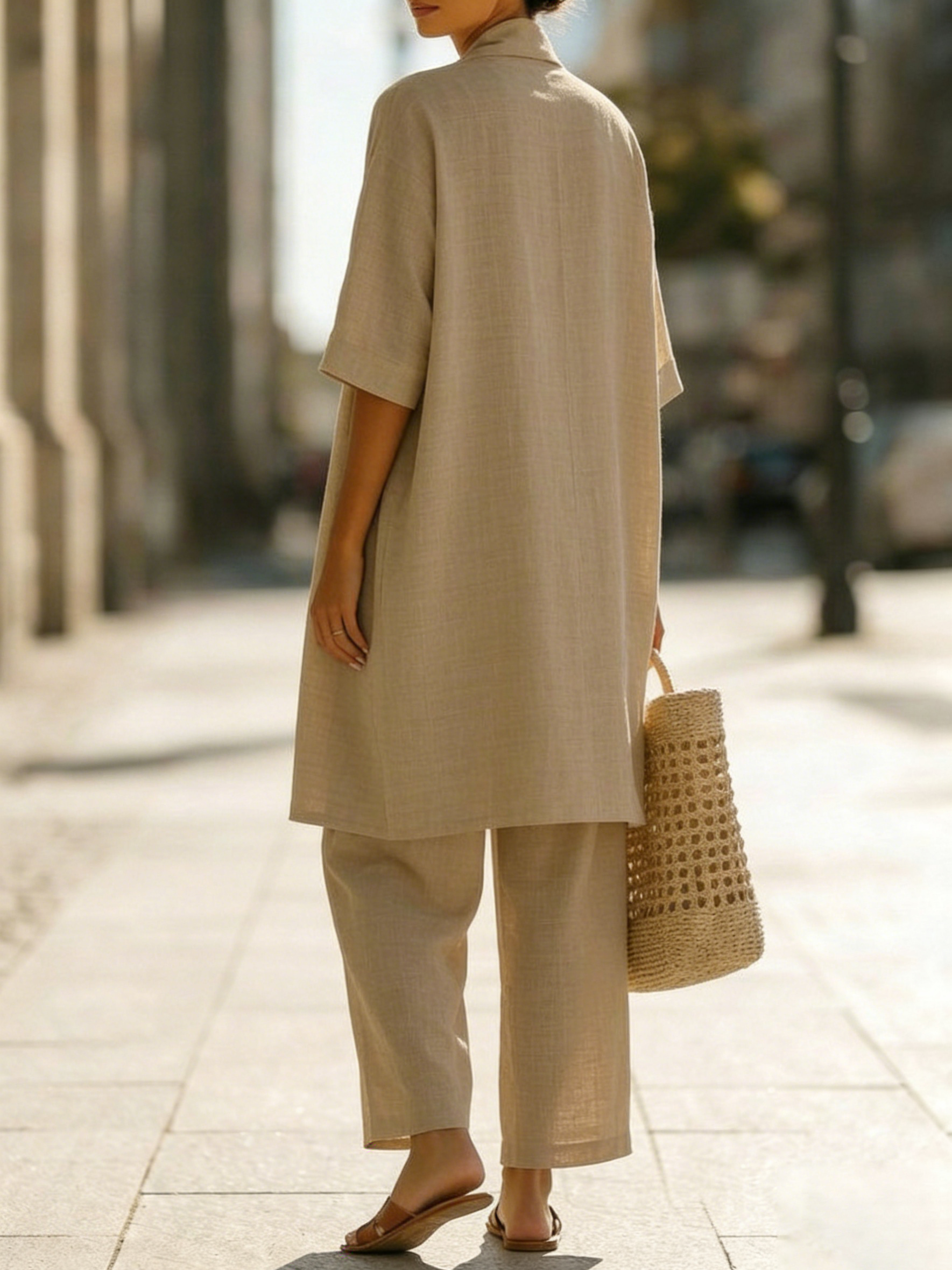 Elena | Linen Three-Piece Set for Women