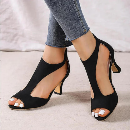 Eleanor | Open Toe Mid Heels