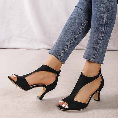 Eleanor | Open Toe Mid Heels
