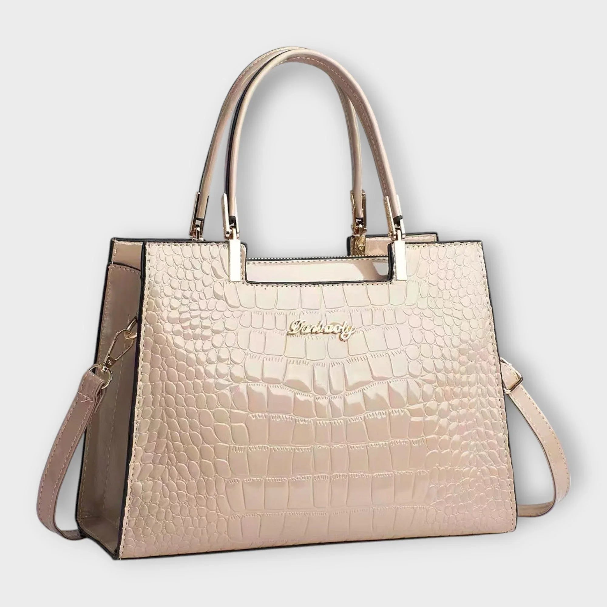 Stephanie | Glossy Crocodile Pattern Handbag