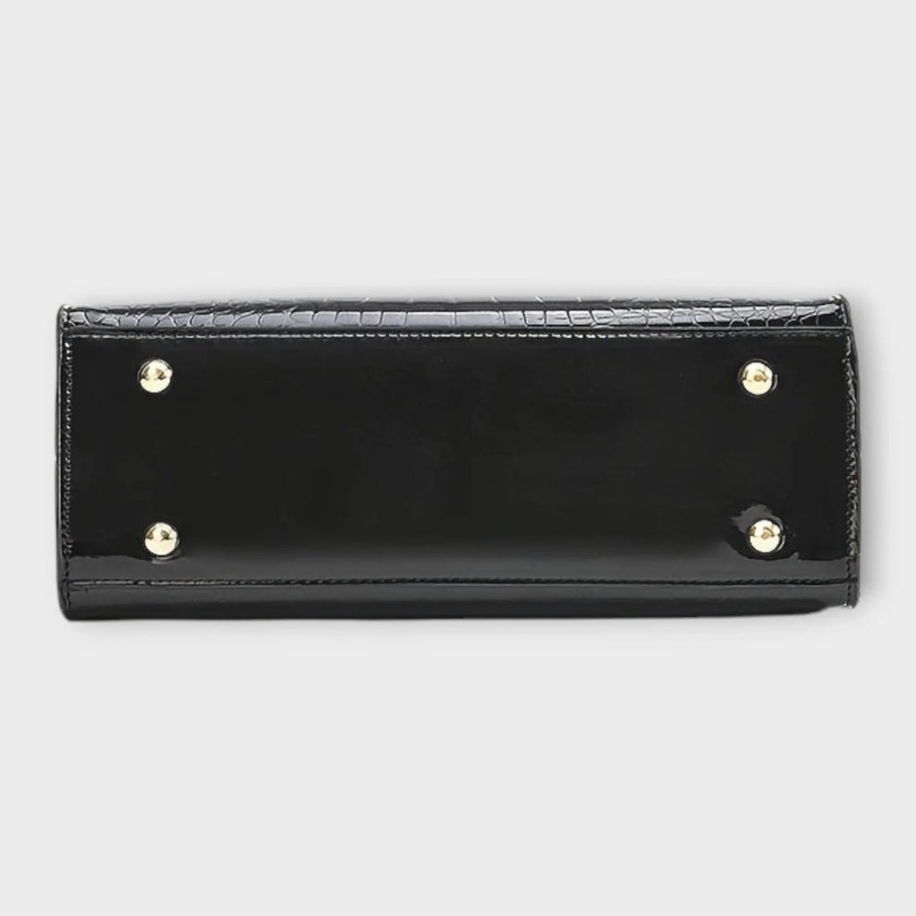 Stephanie | Glossy Crocodile Pattern Handbag